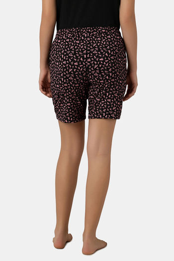 Amante Cotton Elastane Shorts - Polka Heart Print — image 3